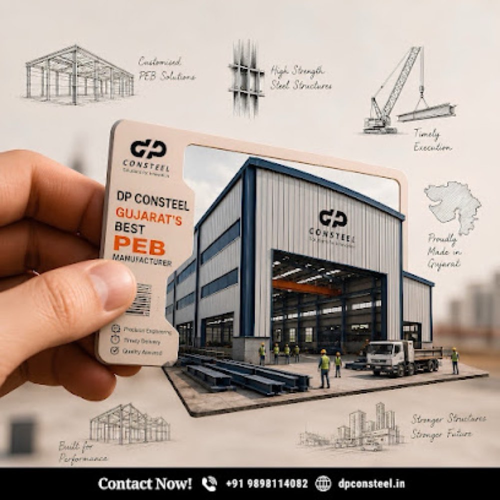 DP CONSTEEL -Manufacturer of PEB ( Pre engineered building), Warehouse, Factory shed and Steel structures in Jagatpur, Ahmedabad