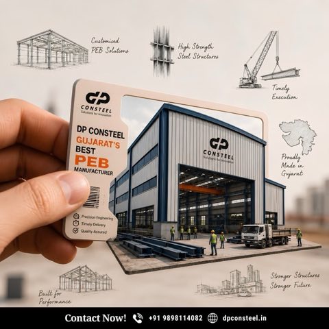 DP CONSTEEL -Manufacturer of PEB ( Pre engineered building), Warehouse, Factory shed and Steel structures project photo 1 in Jagatpur, Ahmedabad
