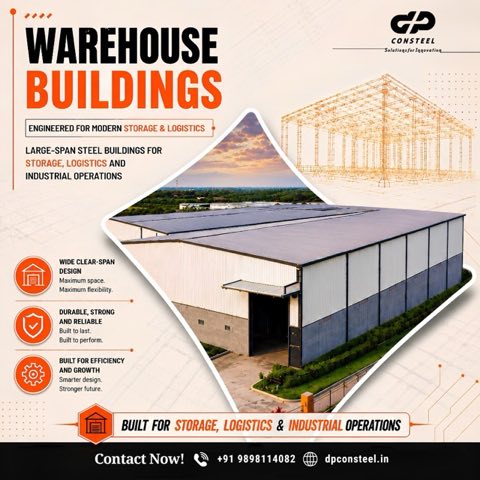 DP CONSTEEL -Manufacturer of PEB ( Pre engineered building), Warehouse, Factory shed and Steel structures project photo 3 in Jagatpur, Ahmedabad